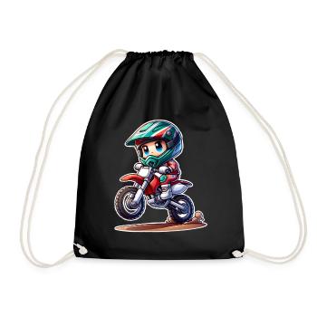 Motocross - Turnbeutel - Schwarz - Vorne