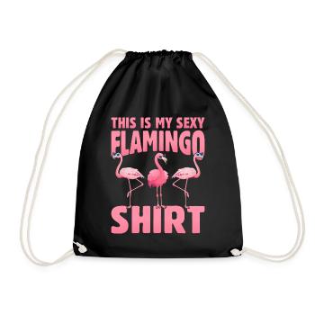 C’est ma chemise sexy flamant rose - Pink Flamingo - Sac de sport léger - noir - Devant