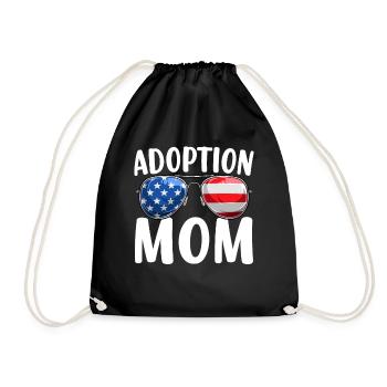 Adoption Mom USA Flag Sunglasses Foster Care - Drawstring Bag - black - Front