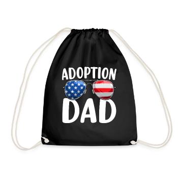 Adoption Dad USA Flag Sunglasses Foster Care - Drawstring Bag - black - Front