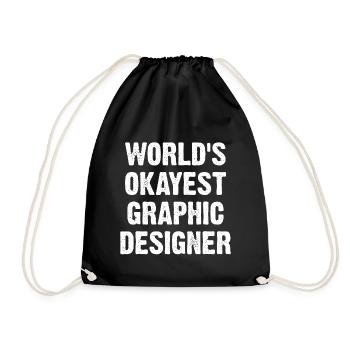World's Okayest Graphic Designer - Drawstring Bag - black - Front