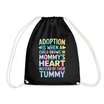 L’adoption, c’est quand un enfant Tie Dye Maman drôle - Sac de sport léger - noir - Devant