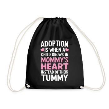 Adoption Is When A Child Funny Gotcha Day - Drawstring Bag - black - Front