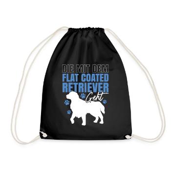 Die mit dem Flat Coated Retriever - Turnbeutel - Schwarz - Vorne