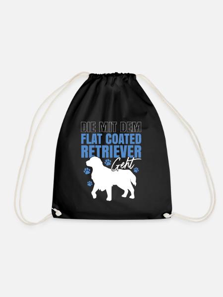 Die mit dem Flat Coated Retriever - Turnbeutel - Schwarz