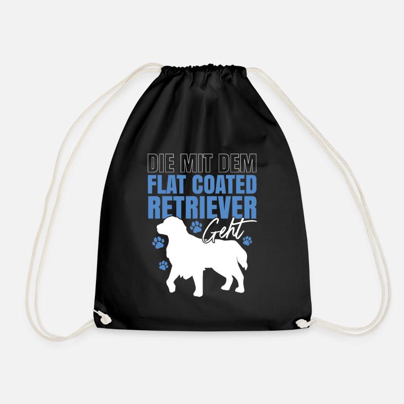 Die mit dem Flat Coated Retriever - Turnbeutel - Schwarz