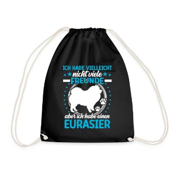 Eurasier is my friend Eurasian Spitz - Drawstring Bag - black - Front