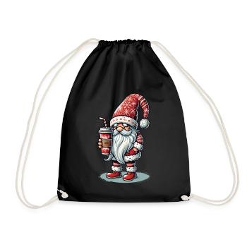 Nain de Noël avec du café pour les amateurs de café - Sac de sport léger - noir - Devant