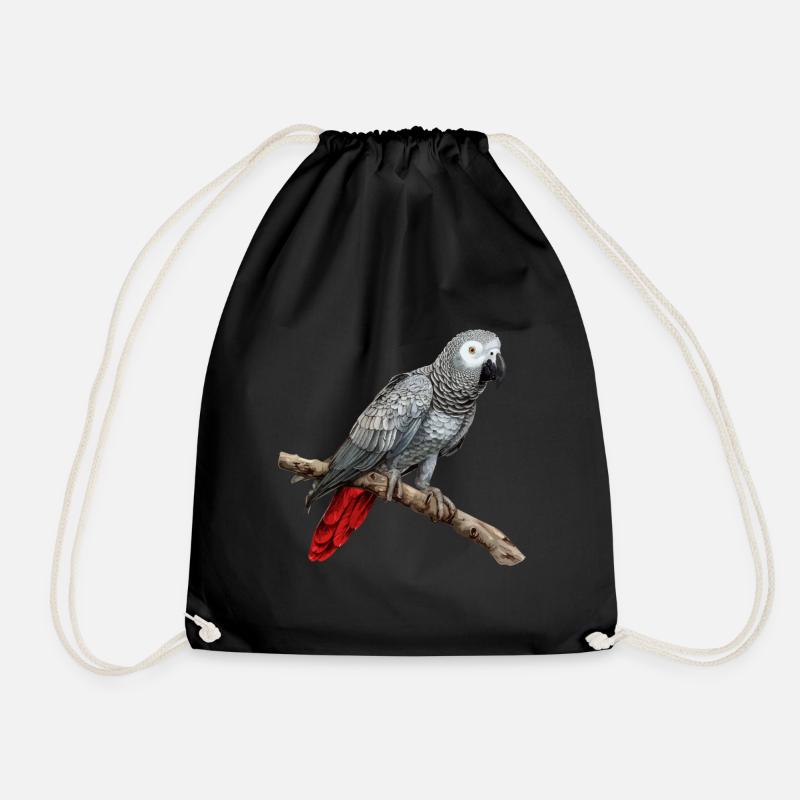 african grey parrot - Turnbeutel - Schwarz