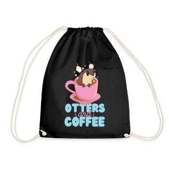 Otter Coffee Otters And Coffee - Drawstring Bag - black - Front
