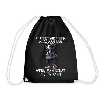 chien drôle disant amoureux des animaux chien drôle chien - Sac de sport léger - noir - Devant
