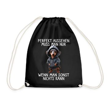 chien drôle disant amoureux des animaux chien drôle chien - Sac de sport léger - noir - Devant