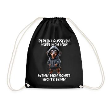 chien drôle disant amoureux des animaux chien drôle chien - Sac de sport léger - noir - Devant