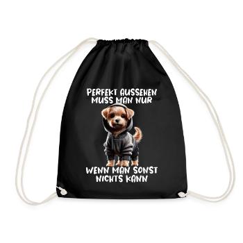 chien drôle disant amoureux des animaux chien drôle chien - Sac de sport léger - noir - Devant