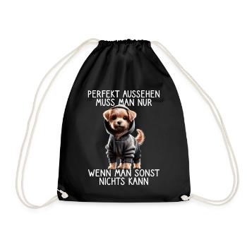 Funny Dog Saying Animal Lover Funny Dog Dog - Drawstring Bag - black - Front