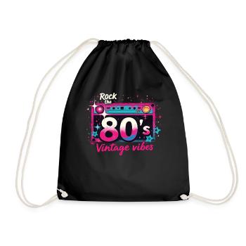Rock Les années 80 Fête Fête Look rétro des années 80 - Sac de sport léger - noir - Devant