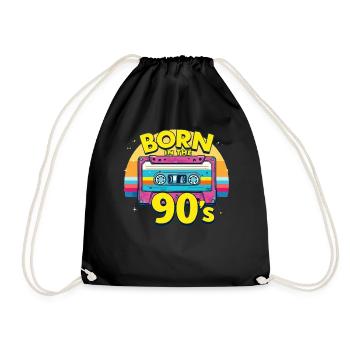 Né dans les années 90 Cassette Look rétro Fans des années 90 - Sac de sport léger - noir - Devant