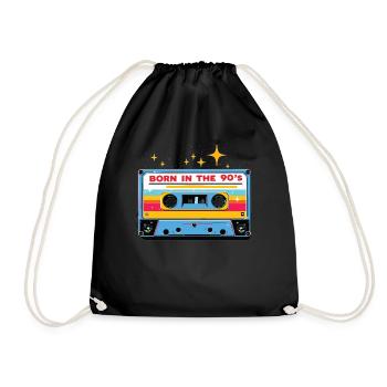 Né dans les années 90 Cassette Look rétro Fans des années 90 - Sac de sport léger - noir - Devant
