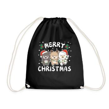 Joyeux Noël Lama mignon avec festif - Sac de sport léger - noir - Devant