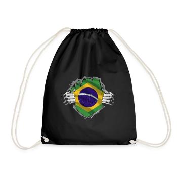 Drapeau brésilien Force Fierté - Sac de sport léger - noir - Devant
