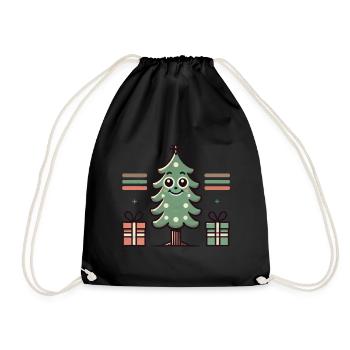 Joyeux sapin de Noël avec des cadeaux - Sac de sport léger - noir - Devant