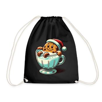 Merry Biscuit Christmas Retro Vintage Style - Drawstring Bag - black - Front