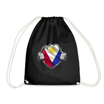 Filipino Flag Pride - Drawstring Bag - black - Front