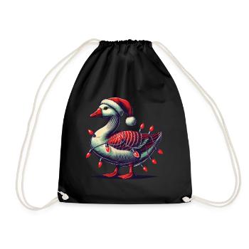Noël drôle oie maladroite - Sac de sport léger - noir - Devant