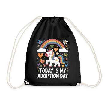 Aujourd’hui, c’est mon jour d’adoption Maman drôle d’adoption - Sac de sport léger - noir - Devant