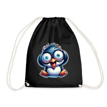 Pinguin Crazy - Turnbeutel - Schwarz - Vorne