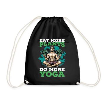Végétarien, mange plus de plantes, aime le mode de vie végétalien - Sac de sport léger - noir - Devant
