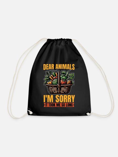 Vegetarian Dear Animals I'm Sorry Animal Welfare - Turnbeutel - Schwarz