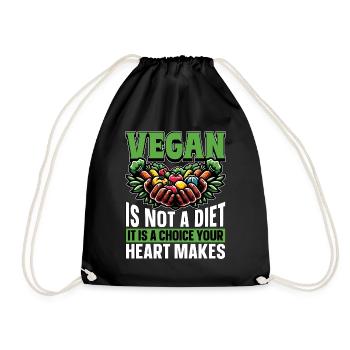 Vegetarian Vegan Is Not A Diet It Is Animal Lover - Drawstring Bag - black - Front
