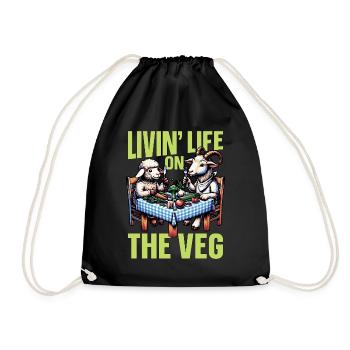 Vegetarian Livin' Life On The Veg Healthy Eating - Drawstring Bag - black - Front