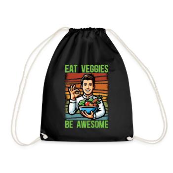 Vegetarian Eat Veggies Be Awesome Nutritionist - Turnbeutel - Schwarz - Vorne