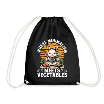 Vegetarian Where Minimalism Meets Healthy Eating - Turnbeutel - Schwarz - Vorne