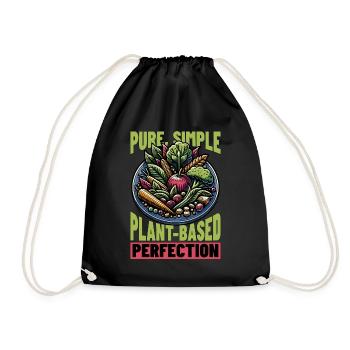 Vegetarian Pure Simple Plant-Based Vegan Lifestyle - Turnbeutel - Schwarz - Vorne