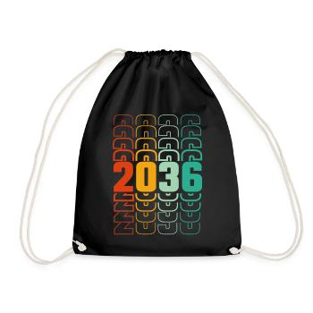 Class of 2036 graduation future class school - Drawstring Bag - black - Front
