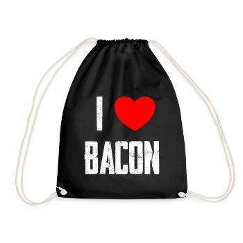 I Love Bacon - Drawstring Bag - black - Front