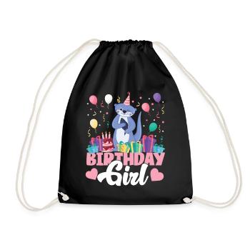Loutre Anniversaire Fille Anniversaire Fille - Sac de sport léger - noir - Devant
