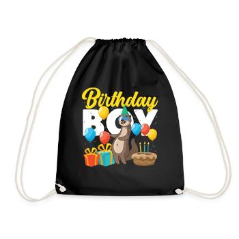 Otter Birthday Boy Birthday Boy - Turnbeutel - Schwarz - Vorne