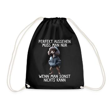 Funny Dog Saying Animal Lover Funny Dog Dog - Drawstring Bag - black - Front