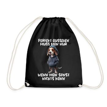 chien drôle disant amoureux des animaux chien drôle chien - Sac de sport léger - noir - Devant