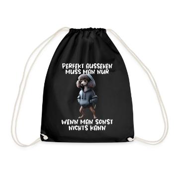 Funny Dog Saying Animal Lover Funny Dog Dog - Drawstring Bag - black - Front