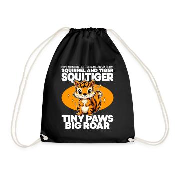 PETITES PATTES GRAND RUGISSEMENT - ÉCUREUIL ET TIGRE - SQUITIGE - Sac de sport léger - noir - Devant