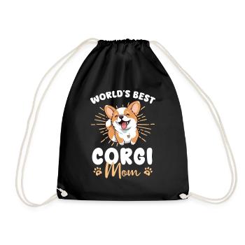 Welsh Corgi Pembroke Dog Corgi mom - Drawstring Bag - black - Front
