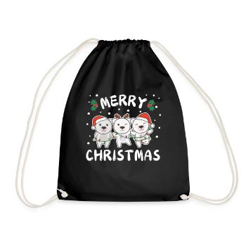 Joyeux Noël Doux Ours Polaire Noël - Sac de sport léger - noir - Devant