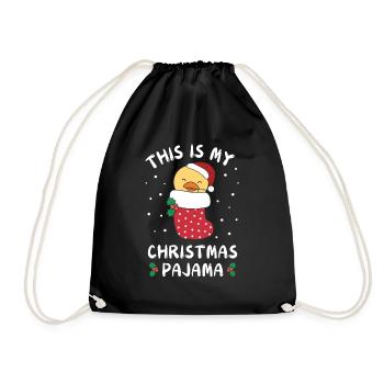 Das Ist Mein Weihnachtspyjama, Süßes Ente - Turnbeutel - Schwarz - Vorne
