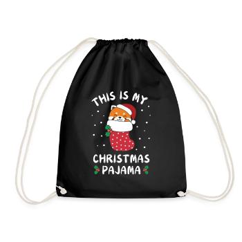 Das Ist Mein Weihnachtspyjama, Süßes Roter Panda - Turnbeutel - Schwarz - Vorne