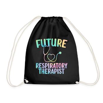 Future Respiratory Therapist Tie Dye Funny Peds - Drawstring Bag - black - Front